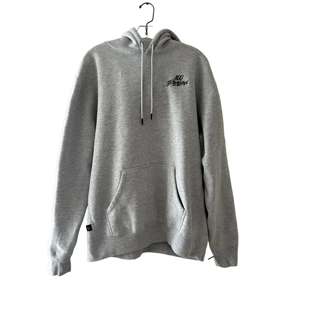 100 Thieves Large Gray Hoodie  NWOT Unused Unworn Excellent Perfect Heavy Duty